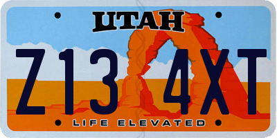 UT license plate Z134XT