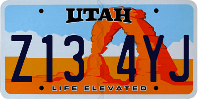 UT license plate Z134YJ