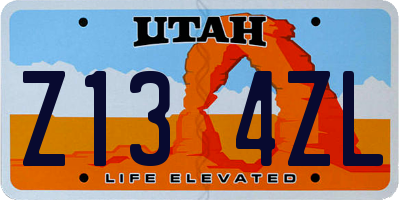 UT license plate Z134ZL
