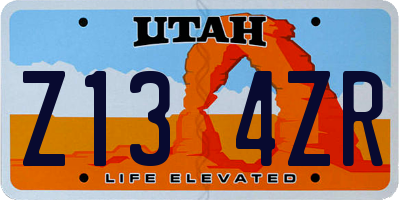 UT license plate Z134ZR