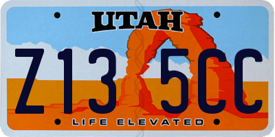 UT license plate Z135CC