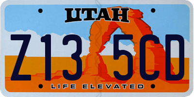 UT license plate Z135CD
