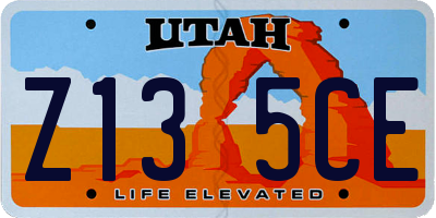 UT license plate Z135CE