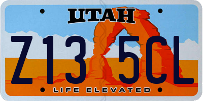 UT license plate Z135CL