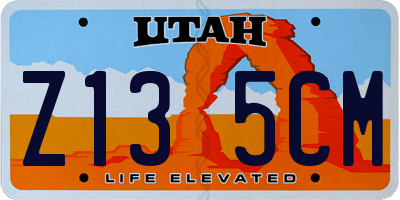 UT license plate Z135CM