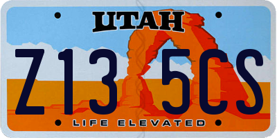 UT license plate Z135CS