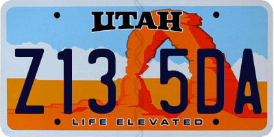 UT license plate Z135DA