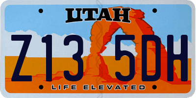 UT license plate Z135DH