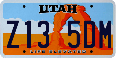 UT license plate Z135DM