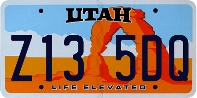 UT license plate Z135DQ