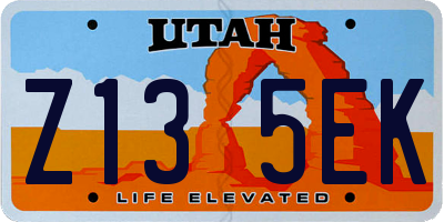 UT license plate Z135EK