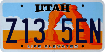 UT license plate Z135EN