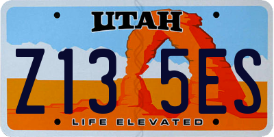 UT license plate Z135ES