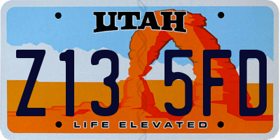 UT license plate Z135FD
