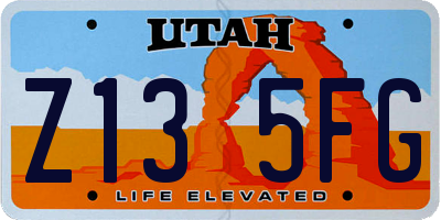 UT license plate Z135FG