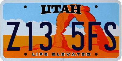 UT license plate Z135FS
