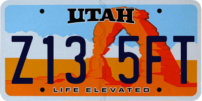 UT license plate Z135FT
