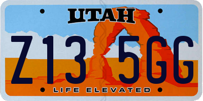 UT license plate Z135GG