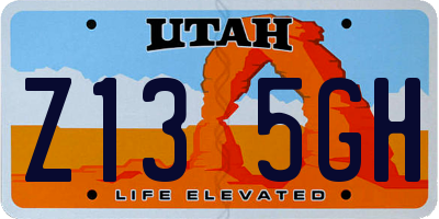 UT license plate Z135GH