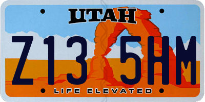 UT license plate Z135HM