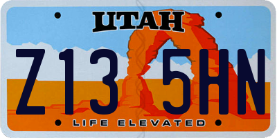 UT license plate Z135HN