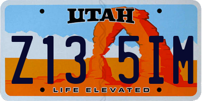 UT license plate Z135IM