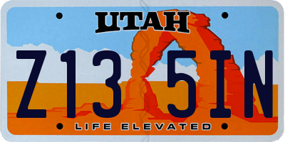 UT license plate Z135IN