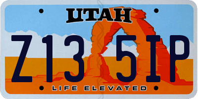 UT license plate Z135IP
