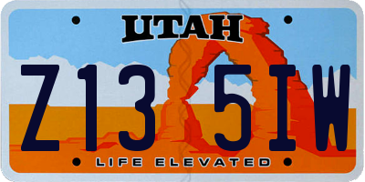 UT license plate Z135IW