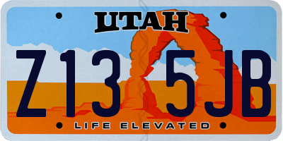 UT license plate Z135JB