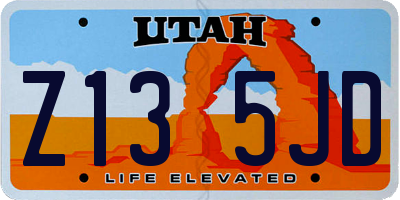 UT license plate Z135JD