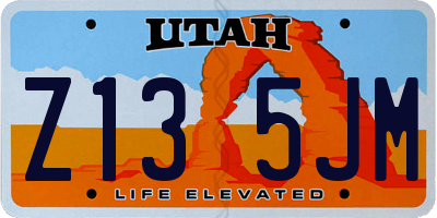 UT license plate Z135JM