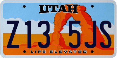 UT license plate Z135JS