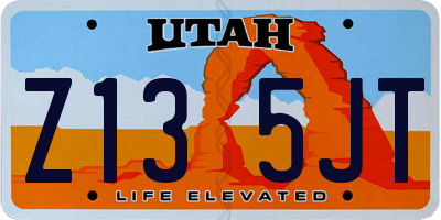 UT license plate Z135JT