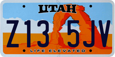 UT license plate Z135JV