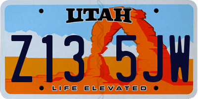UT license plate Z135JW