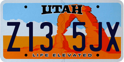 UT license plate Z135JX