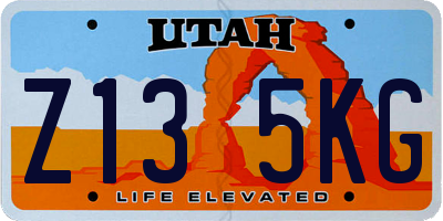 UT license plate Z135KG