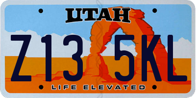 UT license plate Z135KL