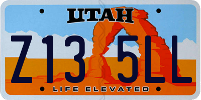 UT license plate Z135LL