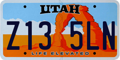 UT license plate Z135LN