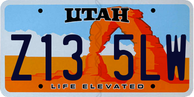 UT license plate Z135LW