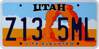 UT license plate Z135ML