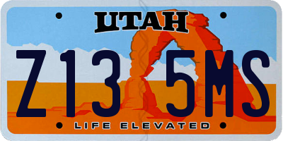 UT license plate Z135MS