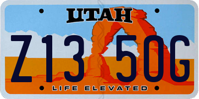 UT license plate Z135OG