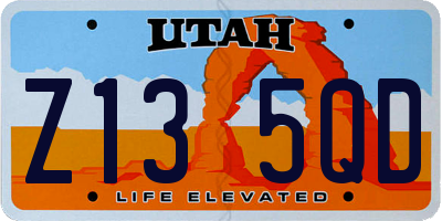 UT license plate Z135QD
