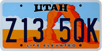 UT license plate Z135QK