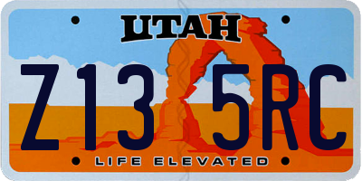 UT license plate Z135RC