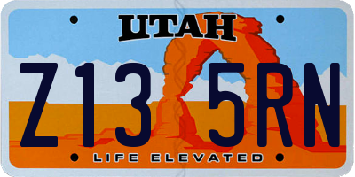 UT license plate Z135RN