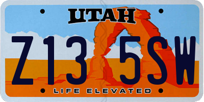 UT license plate Z135SW